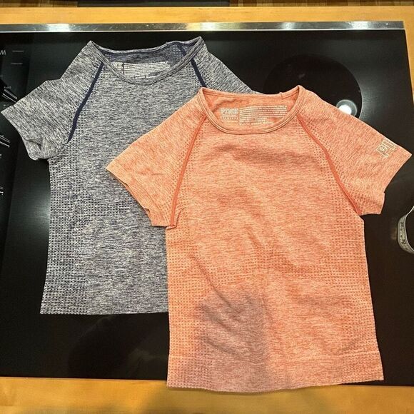 Pink Victoria’s Secret BUNDLE micro cropped seamless tee pink gray‎ size XS - Picture 1 of 9